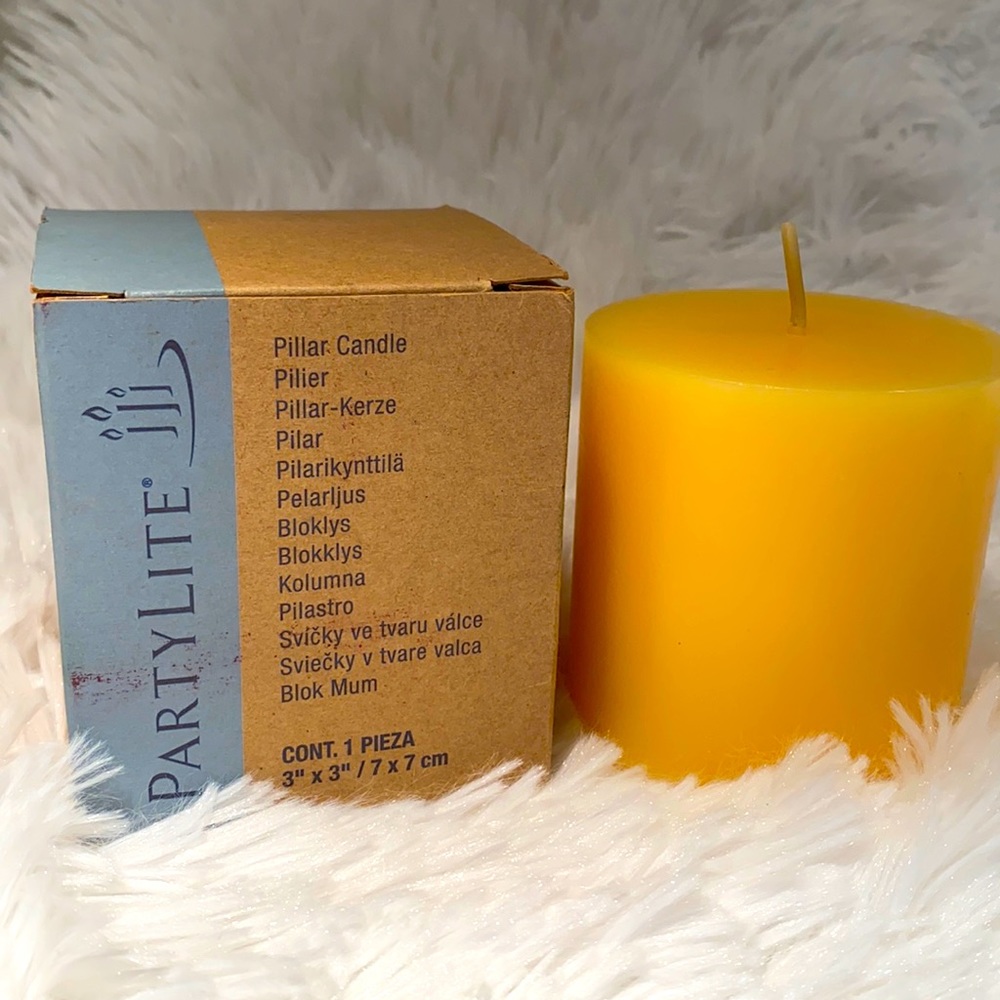 PartyLite 3x3 Pillar Candle BANANA LEAF NIB/NWT